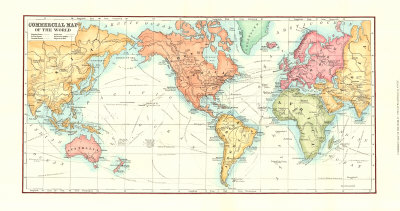 Commerce Map of the World Print Commerce Map of the World Print