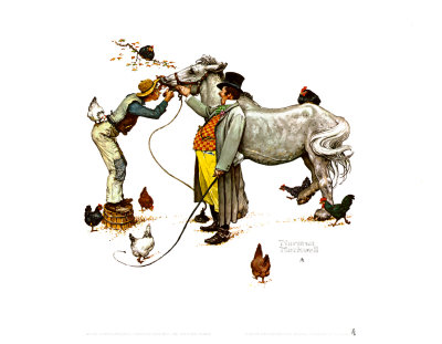 Timeless Names  Boys on Horse Trader Print By Norman Rockwell At Art Com