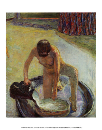 Crouching Nude in Tub Print