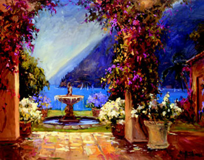 Seaside Fountain Print Seaside Fountain Print
