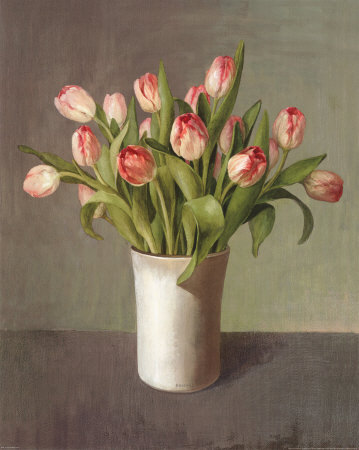 Tulips in White Vase Print Tulips in White Vase Print