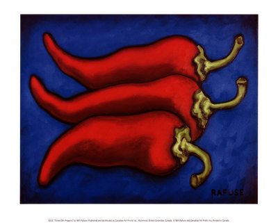 Three Chilli Peppers Print Three Chilli Peppers Print