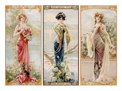 Three Silk Panels Giclee Print Three Silk Panels Giclee Print