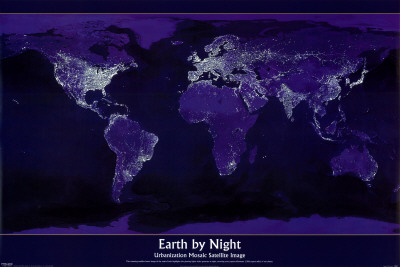 Earth by Night Poster Earth by Night Poster