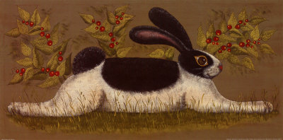 Green Folk Bunny Print Green Folk Bunny Print
