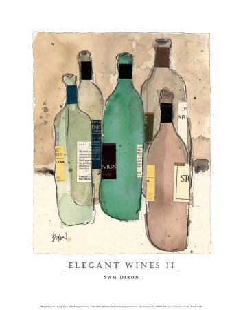 Elegant Wines II Print Elegant Wines II Print