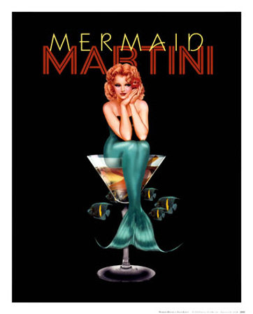 Mermaid Martini Print Mermaid Martini Print