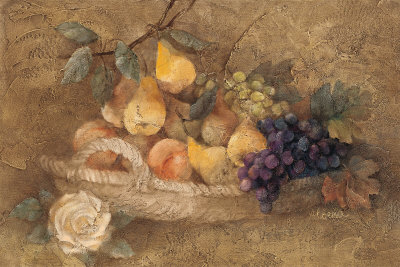 Bountiful Fruit and Roses II Print Bountiful Fruit and Roses II Print