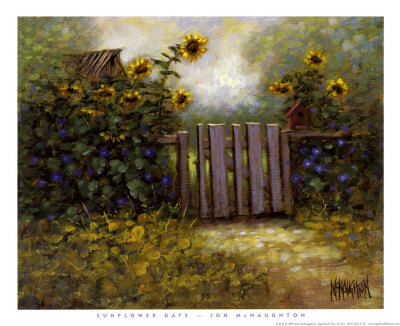 Sunflower Gate Print Sunflower Gate Print