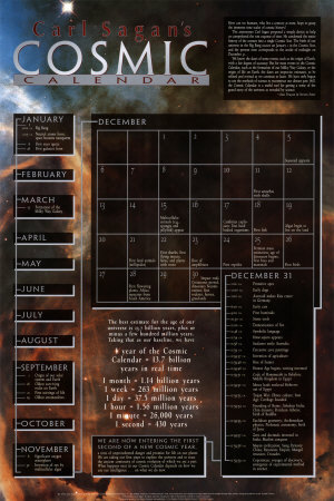 Carl Sagan's Cosmic Calendar Print Carl Sagan's Cosmic Calendar Print