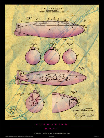 Submarine Boat Print Submarine Boat Print