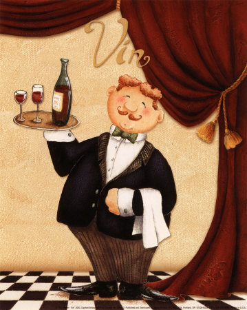 The Waiter, Vin Print The Waiter, Vin Print