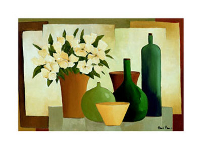Flowers and Bottles I Print Flowers and Bottles I Print