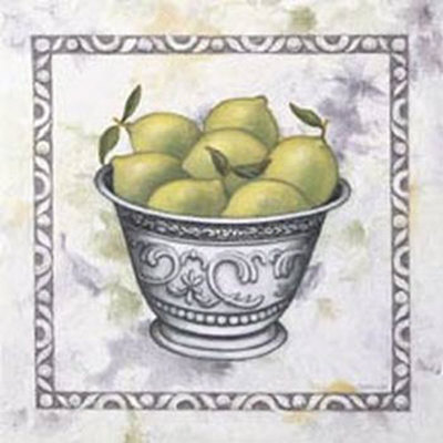 Limes in Silver Bowl Print Limes in Silver Bowl Print
