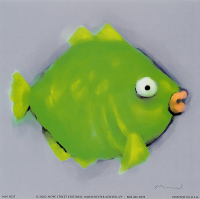 Green Pucker Fish Print Green Pucker Fish Print
