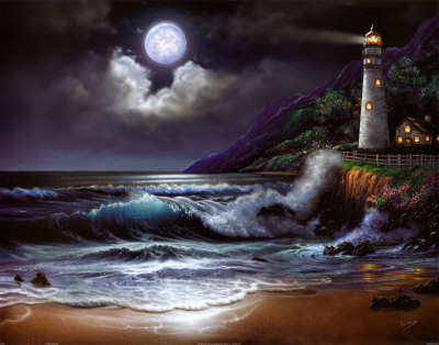 Midnight Lighthouse Print Midnight Lighthouse Print