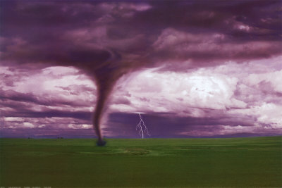 Tornado and Lightning on Field Poster Tornado and Lightning on Field Poster
