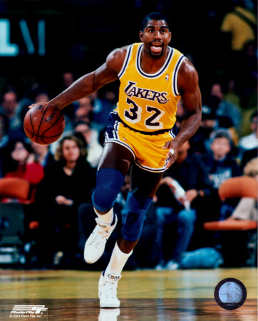 Magic Johnson - Ball in right hand Photograph Magic Johnson - Ball in right hand Photograph
