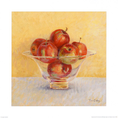 Apples in Glass Bowl Print Apples in Glass Bowl Print