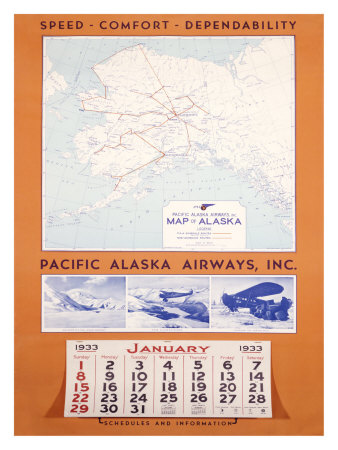 Pacific Alaska Airways Giclee Print Pacific Alaska Airways Giclee Print