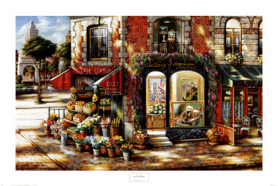 Village Corner Print Village Corner Print