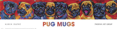 Pug Mugs Print Pug Mugs Print