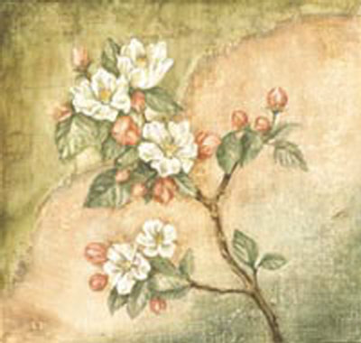 Burlap Apple Blossom Print Burlap Apple Blossom Print