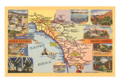Map of Los Angeles, California Print Map of Los Angeles, California Print