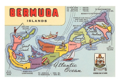 Map of Bermuda Islands Print Map of Bermuda Islands Print