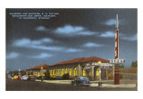 Night  Train and Bus Station  Cheyenne  Wyoming