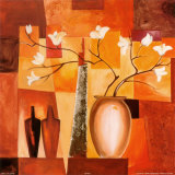 Orange Geometric Floral II
