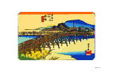 Yahagi Bridge with Okazaki Castle in Background