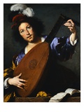Italian Baroque Painting of Lute Player