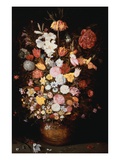 A Crown Imperial  a Peony and Other Flowers in a Wooden Tub with Butterflies and Beetles