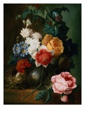 Flowers in a Vase with a Bird's Nest by Jan van Os