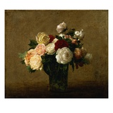 Roses in a Glass Vase