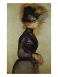 Young Woman in Blue Going to the Conservatory