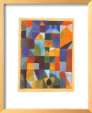 "Cityscape with Yellow Windows" Pre-made-framed Framed Art Print