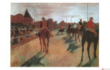 Race Horses in Front of the Grandstand