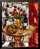 Still Life Wtih Blooming Red Tulips