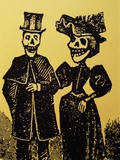 Detail Showing Skeletal Couple from El Gran Paneon Amoroso by Jose Guadalupe Posada