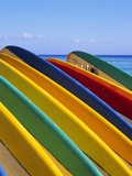 Row of Surfboards at Beach