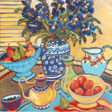 Blue and White with Oranges