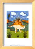 "Steggy The Stegosaurus" Pre-made-framed Framed Art Print