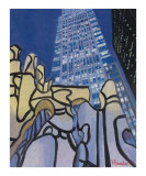 Debuffet Sculpture Against Chicago Skyline