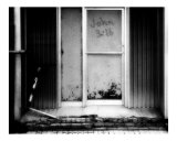 John 3:16 on an Old Door in Black and White