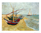 Fishing Boats on the Beach at Saints-Maries  c1888