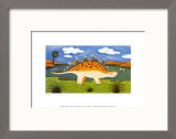 "Steggy The Stegosaurus" Pre-made-framed Framed Art Print