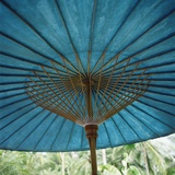 Teal-Colored Traditional Paper Parasol