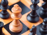Chess pieces on chessboard